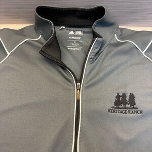 Adidas Gray Athletic Quarter Zip with Heritage Ranch Logo
